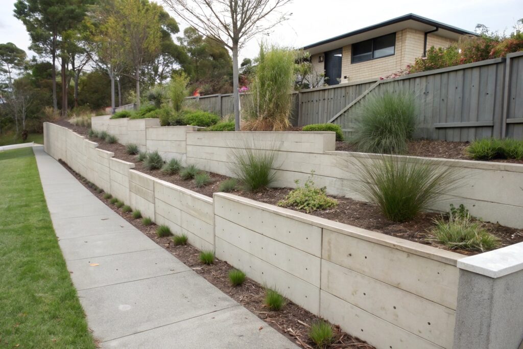Approved concrete retaining wall installation in Harristown suburb