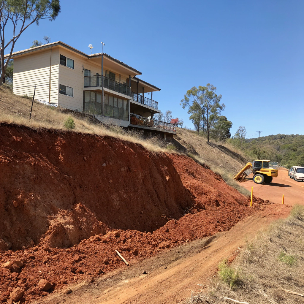 cut and fill earthworks darling downs sloped residential block preparation