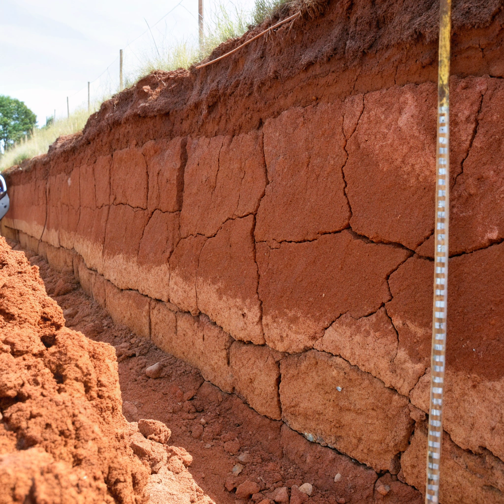 Reactive clay soil exposed during foundation excavation on the Darling Downs